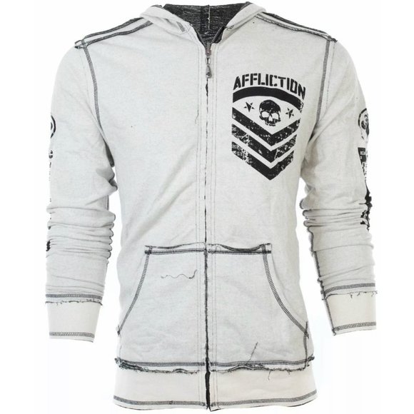 AFFLICTION Men's HOODIE Sweat Shirt ZIP UP Jacket - Picture 7 of 9
